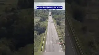 Russian Ka-52 Gunships Fly Low Along the Highway!!