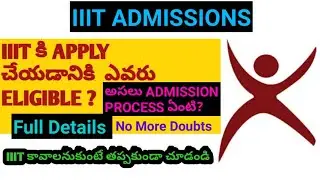 Eligibility to apply for rgukt IIIT |Admission process for Rgukt IIIT|Full details