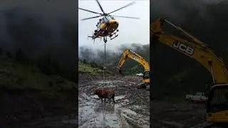 Cow Rescue | Army Helicopter & JCB Save Cow from Snake Pit: epic moment