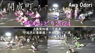「上島紫枠連・下嶋連・下延沢お喜楽連・中家村みどり連」流しおどり・定点おどり　開成町阿波おどり2024  Awa Odori in japan.