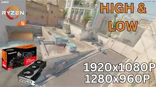 CS2 | RX 7600 & RYZEN 5 5600X | Dust 2 | Workshop Benchmark 1080 & 960p | High & Low settings