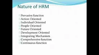 Nature of HRM