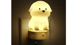 L LOHAS LED Plug in Night Light for Kids, 3D Cute Puppy Night Lights with Dusk to Dawn Sensor