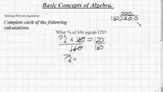 Elementary Algebra - Solving Percent Equations