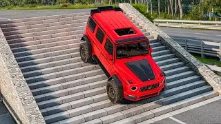 Cars vs Stairs Bridge  BeamNG Drive Challenge Ends in Total Destruction!