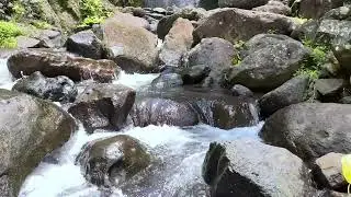 Flowing freshwater river in West Java capturing natural rhythm, balance, and immersive ambience