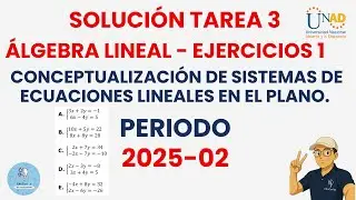 Sistemas de ecuaciones lineales 2x2 | Solución Ejercicio 1 Tarea 3 Álgebra Lineal UNAD 2025-02