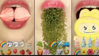 ASMR Emoji food Sweet and crunchy 😋😋 Mukbang Satisfying Sounds 🤣😂 2026 #asmr #mukbang #satisfyling 