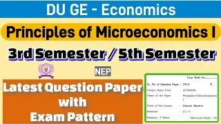 Principles of Microeconomics 1 ge Economics 3rd / 5th semester previous year question paper du