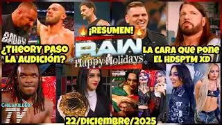 &iquest;THEORY PASO LA AUDICION? | WWE RAW | 22 Diciembre 2025 | RESUMEN Y RESULTADOS
