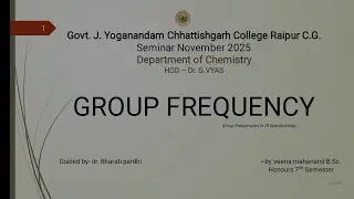 GROUP FREQUENCY IR SPECTROSCOPY MSC 1SEM