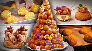 4 Cream Puffs Recipes, Creamy Paris-Brest, Croquembouche, Ganache Filling, Choux Pastry, Chantilly..
