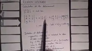 Determinant Review Lecture