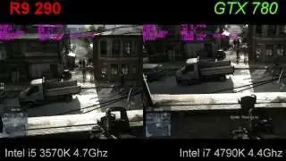 Overclocked R9 290 vs GTX 780 Battlefield 4