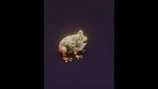 Cartoon Red-legged Frog 3D Model