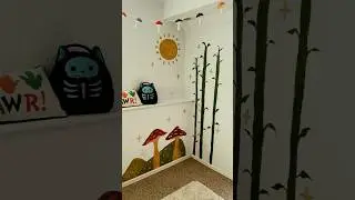 Painting my Kids Playroom 🍄 #playroom #mural #acrylicpainting