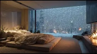 ❄❄Luxury City Snowstorm 🌨️ Cozy Apartment White Noise for Deep Sleep & Total Relaxation