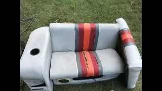 OldGuyDIy Repair Vinyl Pontoon Boat Seats Remove Seat Covers, Fix Rotted Areas Build New Frames Pt 1