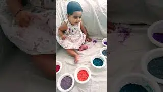 My Cutie in Colors of Love! #trow back #6months old baby #footprint and hand print with colour