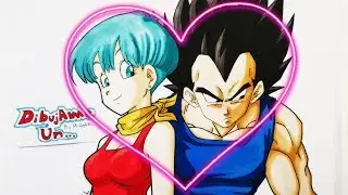 Como dibujar a VEGETA y BULMA Dia del Amor. How to draw VEGETA and BULMA Valentin&acute;s Day