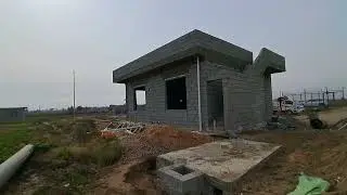 صب أرضية دار المزرعة و المماشي 