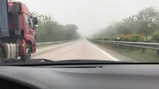 Fog along North South Highway Tangkak exit