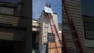 Solar Panel Elevator 🪜😎 #solar #solarinstall #solarpanels #solarinstallation #solarinstaller
