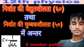 चुंबकशीलता और वैधुतशीलता मे संबंध || mu naught और epsilon naught मे संबंध || class 12th physics