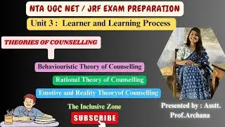 Theories of counselling |  REBT & Reality Theory | Emotive Theory | Education | NET/ JRF|