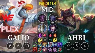 WE Plex Galio vs Ahri Mid - KR Patch 11.4