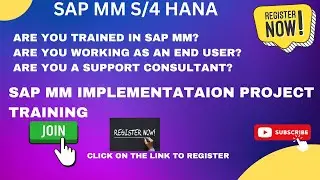 SAP MM S/ HANA Project training click on the link to register  