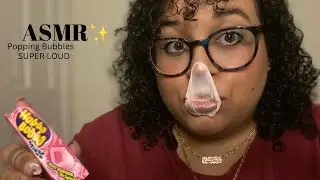 ASMR ~ Super LOUD Gum Popping ~ gum chewing, whispered rambling