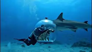 Dog Swimming in Ocean #dog #dogs #ocean #sea #underwater #pets #pet #puppy #swimming