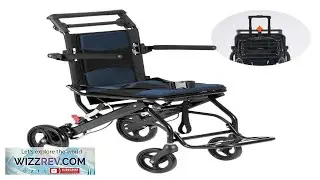 VEVOR Wheelchair Aluminum Alloy Ultra Lightweight Transport Chair for Adults Foldable