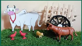 How to make a bullock cart with cardboard | village theme school project