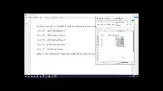 How to find the HHI or Herfindahl Hirschman Index with a spreadsheet Excel