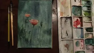 How to paint a Moody Floral Artwork in Watercolor | Full Step by Step tutorial for beginners 