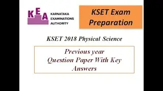 KSET 2018 Exam Previous year question paper physical science