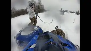 Snow Tubing behind ATV