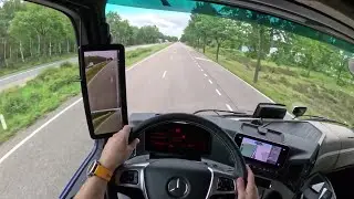 Luxury Mercedes Actros L (Lommel to the Dutch border) | POV Truck Driving