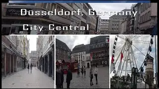 D&uuml;sseldorf, City Central Germany | Walking Tour [4K, 8K]: Street Food,  Shops, Restaurants