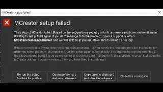 MCreator Setup Failed.