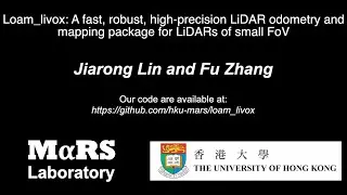 Loam_livox:A fast, robust, high-precision LiDAR odometry and mapping package for LiDARs of small FoV