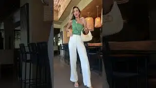 BLUSA UM OMBRO S&Oacute; C/ PASSANTE & CAL&Ccedil;A RETA C/ ABERTURA BARRA