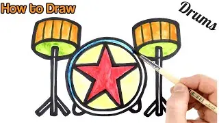 DIY Drawing Drum Set | Simple watercolor techniques | For beginners