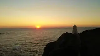 Beautiful Sunset over Portreath, Cornwall, UK.  DJI mavic air.