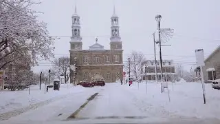 ⁴ᴷ⁶⁰ Vieux St-Eustache, Qu&eacute;bec | 4K Winter Drive