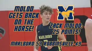 Marlboro 59 Robbinsville 49 | Boys Basketball Highlights | Zack Molod 25 points