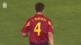 Gol de Carlos Marchena ante Bosnia en Mestalla
