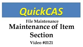 0121 File Maintenance - Maintenance of Item Section